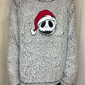 Cozy Gray Sweater with Jack skeleton Skull Design